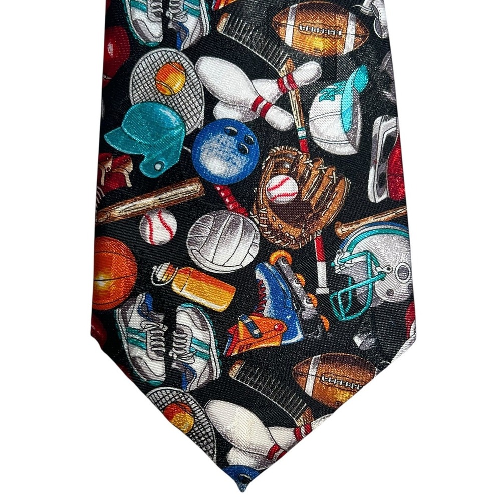 Naboth Mens Multicolor Baseball/Football Tennis/Hockey/Bowling Sport Novelty Tie
